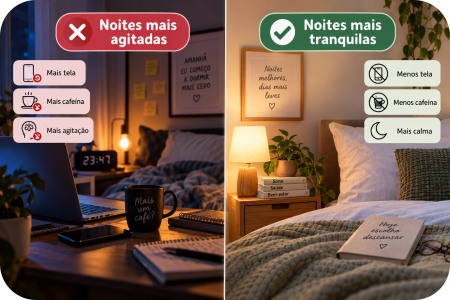 Ambiente noturno tranquilo como convite para desacelerar