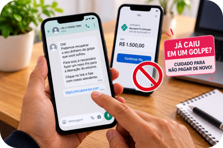 Alerta para o segundo golpe: desconfie de promessa de recuperação garantida, não faça outro Pix e procure canais oficiais