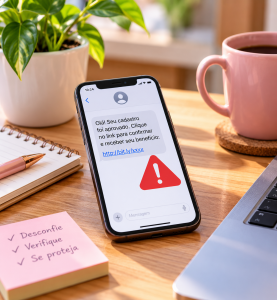 Mensagem suspeita recebida no celular
